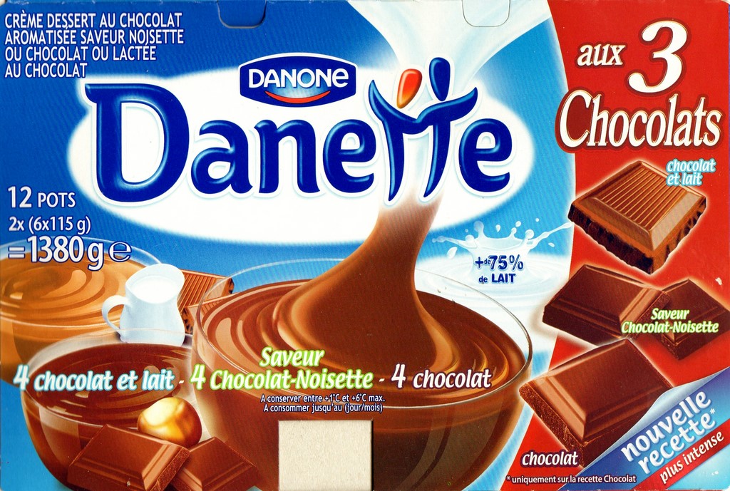12 POTS - DANETTE AUX 3 CHOCOLATS