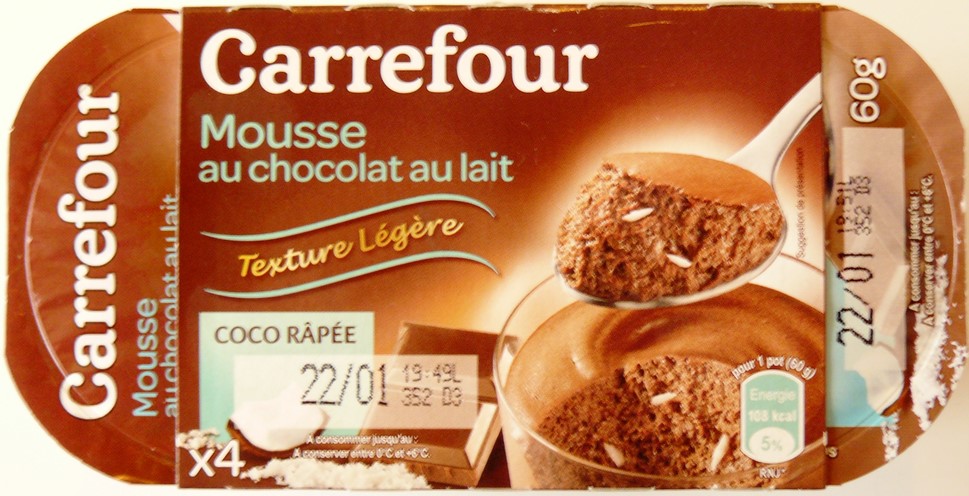 MOUSSES AU CHOCOLAT AU LAIT ET COCO RÂPÉE (X4) 240g