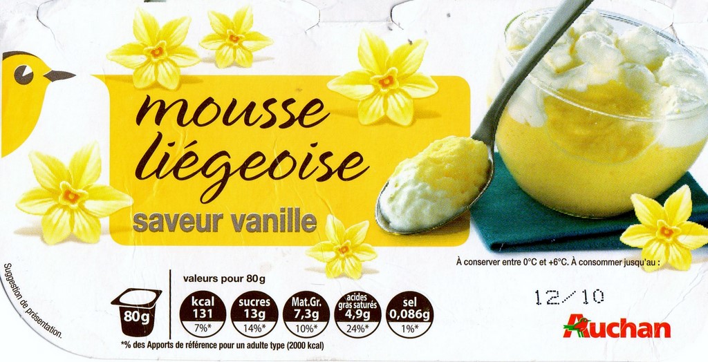 4 MOUSSES LIÉGEOISES SAVEUR VANILLE