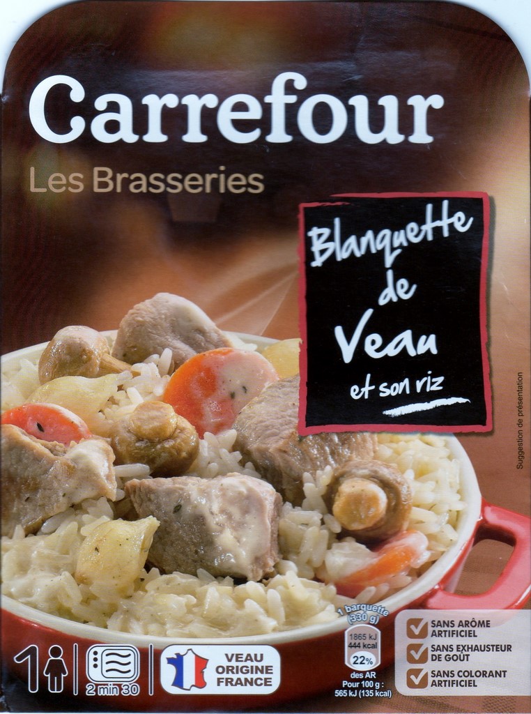 BLANQUETTE DE VEAU ET SON RIZ