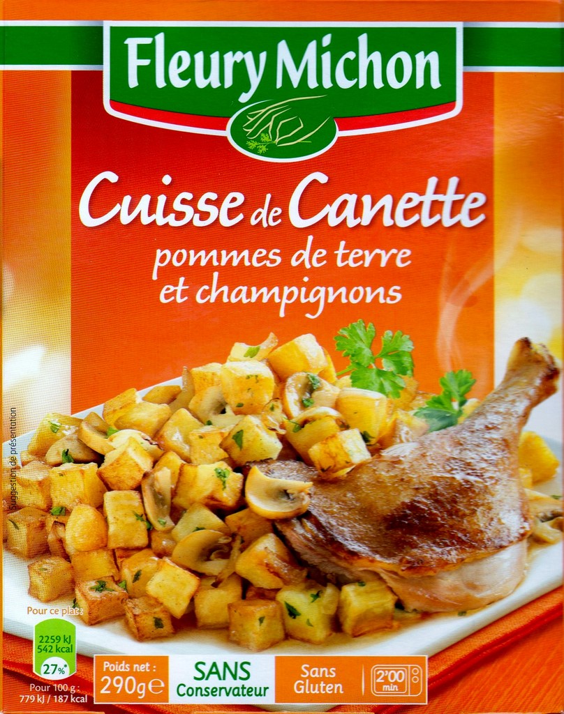 CUISSE DE CANETTE POMMES DE TERRE ET CHAMPIGNONS