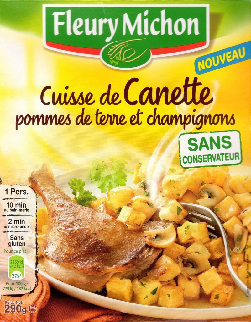 CUISSE DE CANETTE POMMES DE TERRE ET CHAMPIGNONS