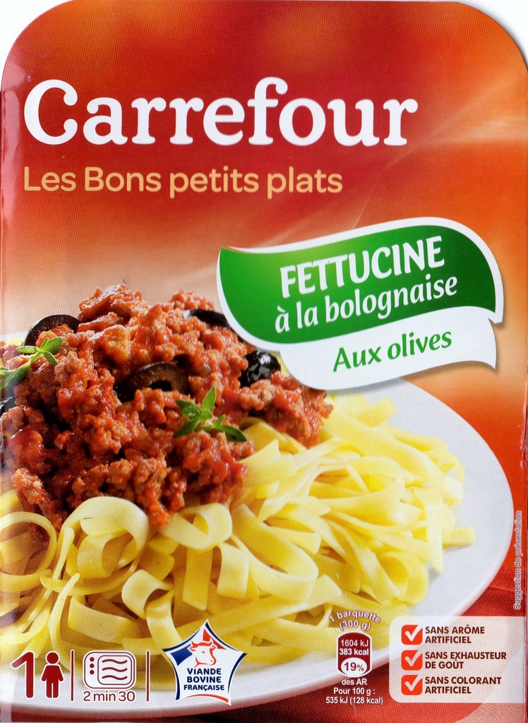 FETTUCINE À LA BOLOGNAISE AUX OLIVES
