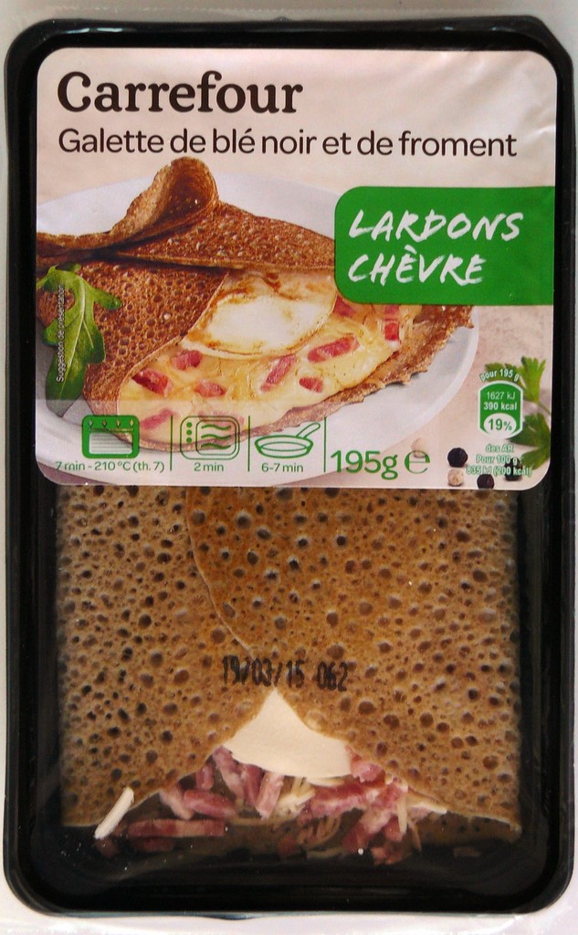 GALETTES DE BLÉ NOIR ET FROMENT LARDON CHÈVRE