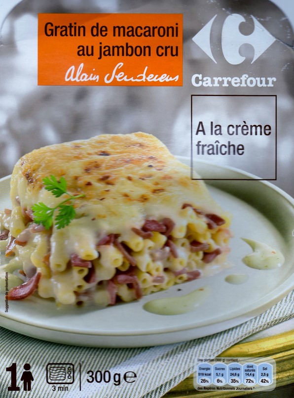 GRATIN DE MACARONI AU JAMBON CRU 300g