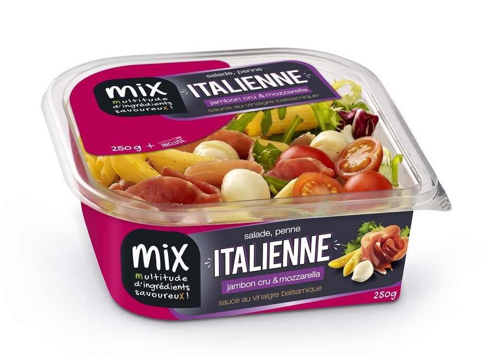 SALADE & PENNE, ITALIENNE, JAMBON CRU & MOZZARELLA, SAUCE AU VINAIGRE BALSAMIQUE 250g