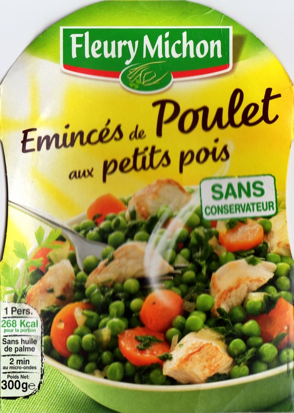 ÉMINCÉS DE POULET AUX PETITS POIS