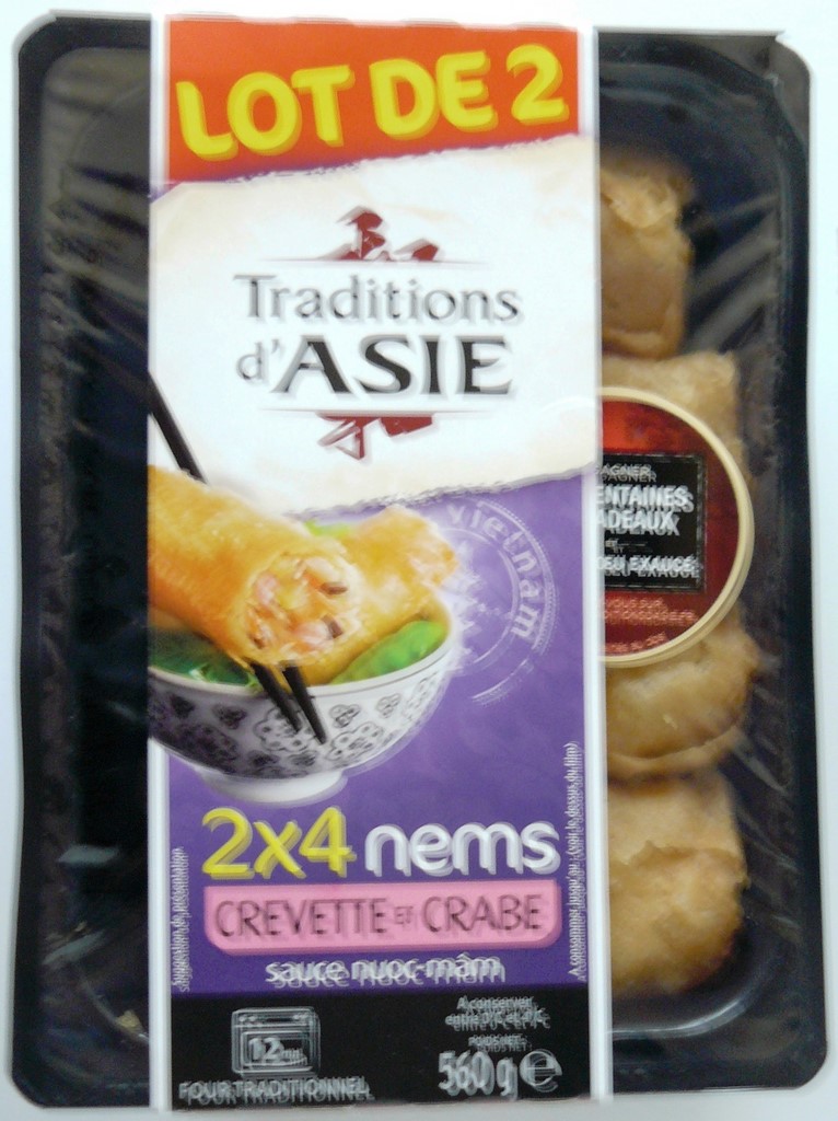 NEMS CREVETTE ET CRABE, SAUCE NUOC-MÂM (2X4) 560g