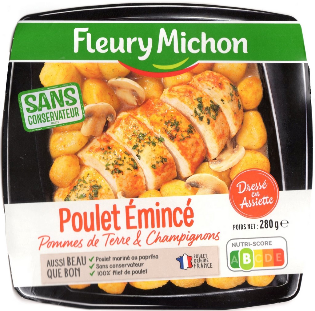 POULET ÉMINCÉ POMME DE TERRE ET CHAMPIGNONS 280g