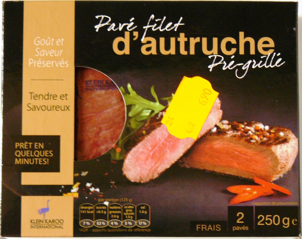 PAVÉ FILET D’AUTRUCHE PRÉ-GRILLÉ 250g