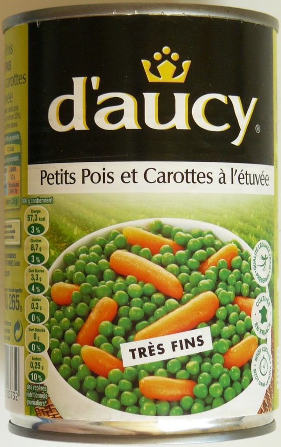 PETITS POIS ET CAROTTES A L'ÉTUVÉE 400g