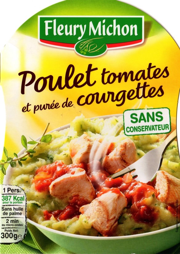 POULET TOMATES ET PURÉE DE COURGETTES