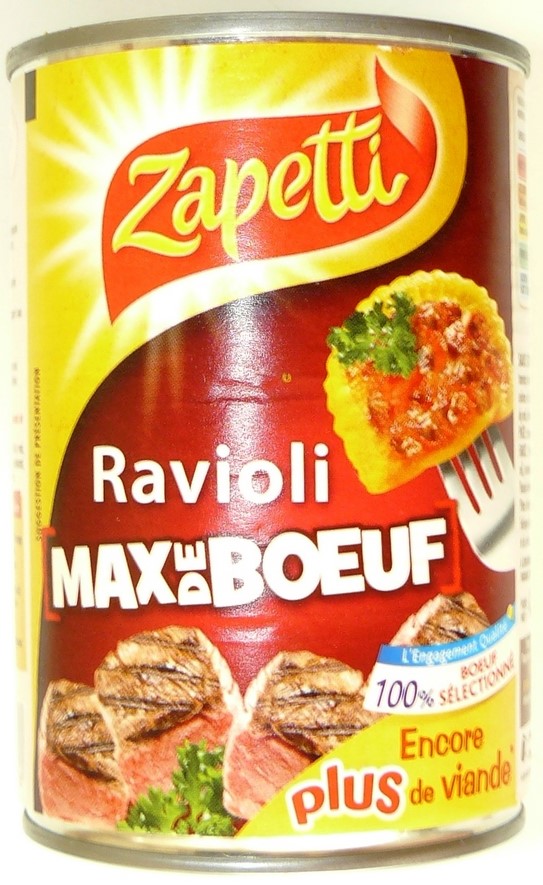 Plat cuisiné ravioli pur bœuf ZAPETTI