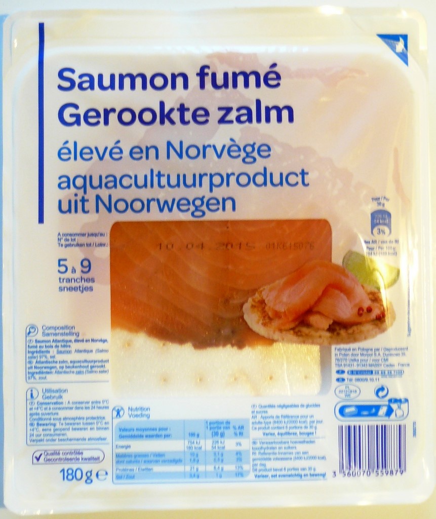 SAUMON FUMÉ ÉLEVÉ EN NORVÈGE 180g