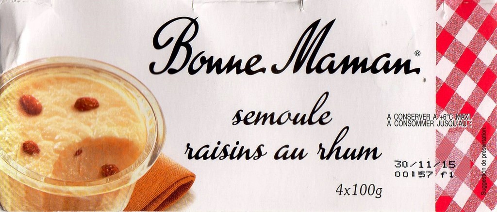 SEMOULE RAISINS AU RHUM (X4) 400g