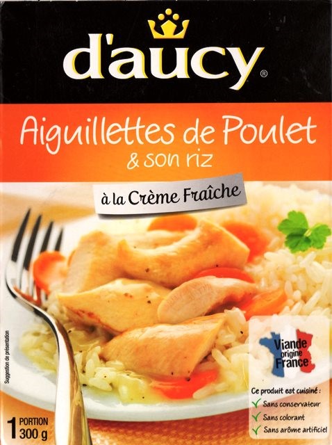 AIGUILLETTES DE POULET & SON RIZ À LA CRÈME ET RIZ 300g