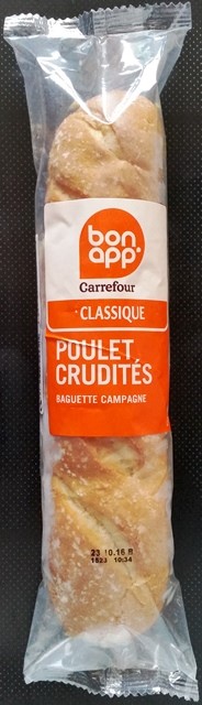 BAGUETTE CAMPAGNE POULET CRUDITÉS 220g