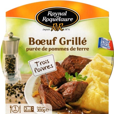 BŒUF GRILLÉ PURÉE DE POMMES DE TERRE 300g