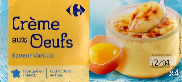 CRÈME AUX ŒUFS SAVEUR VANILLE (X4) 400g