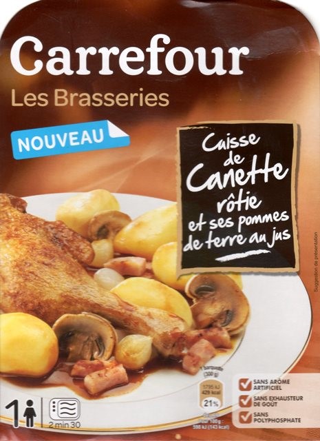 CUISSE DE CANETTE RÔTIE ET SES POMMES DE TERRE AU JUS 300g