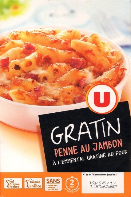 GRATIN PENNE AU JAMBON À L’EMMENTAL GRATINÉ AU FOUR 300g