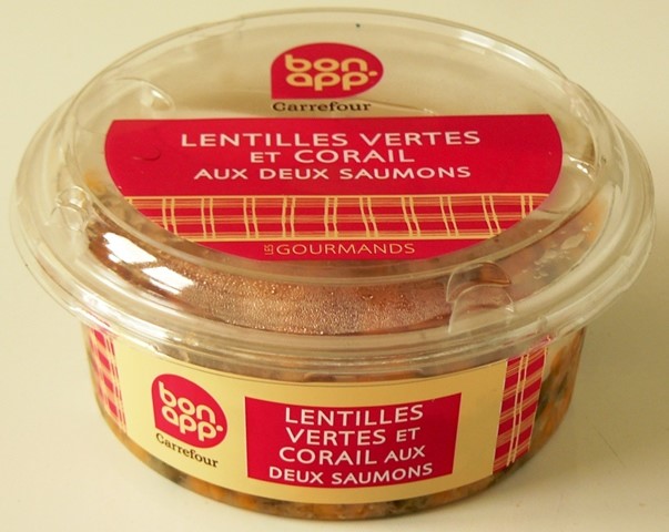 LENTILLES VERTES ET CORIAL AUX DEUX SAUMONS 200g