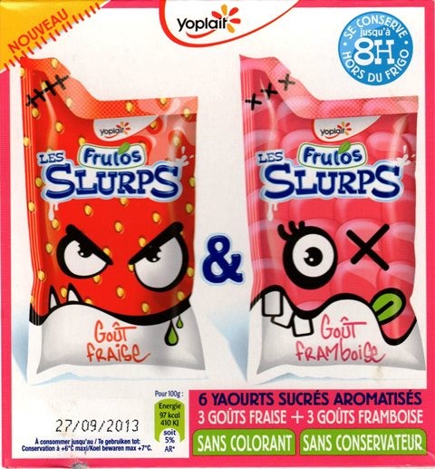 LES SLURPS GOÛT FRAISE-FRAMBOISE (X6) 480g