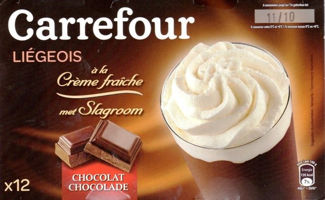 LIÉGEOIS A LA CRÈME FRAICHE ET CHOCOLAT (x12) 1,2Kg