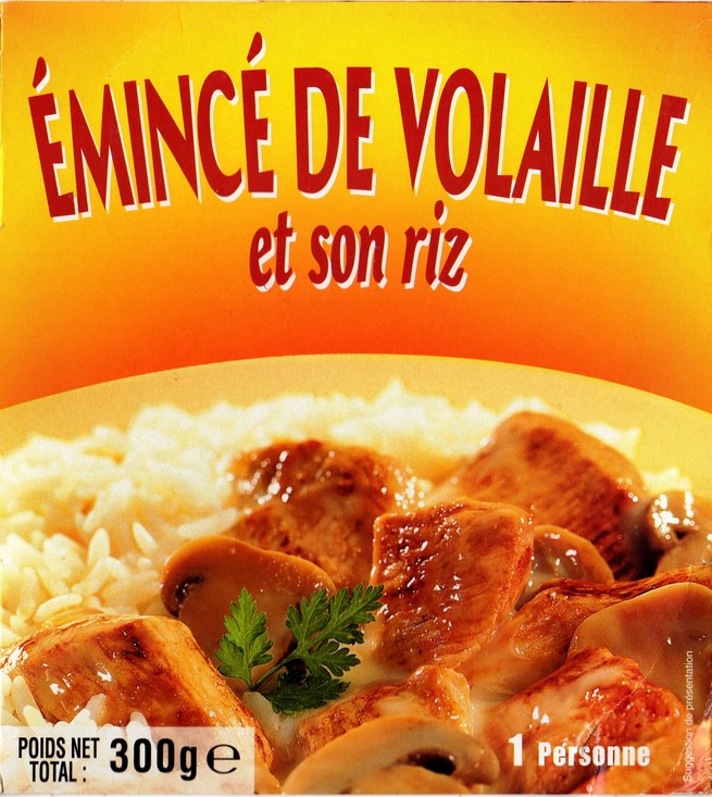 ÉMINCÉ DE VOLAILLE ET SON RIZ