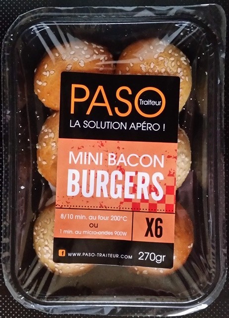 MINI BACON BURGERS (X6) 270g