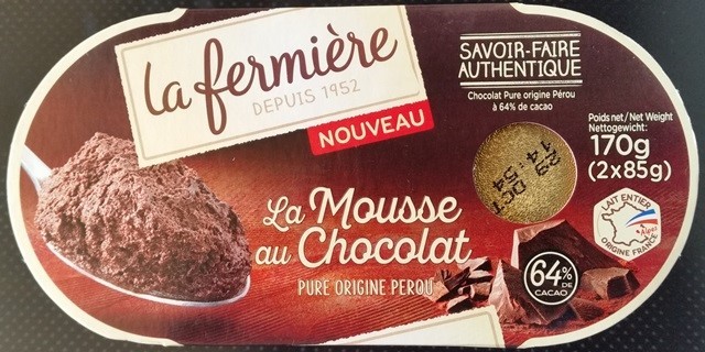 MOUSSE AU CHOCOLAT NOIR 170g