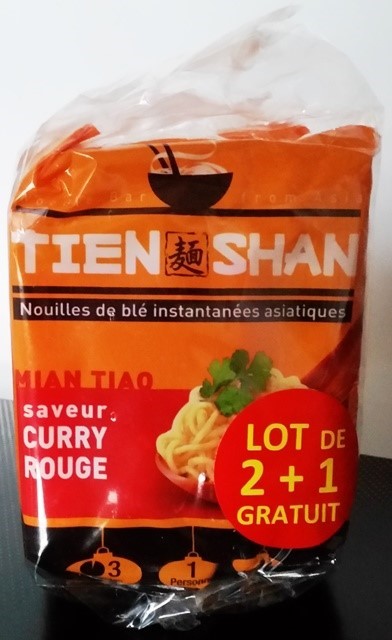 NOUILLES INSTANTANÉES SAVEUR CURRY ROUGE (X3) 85g