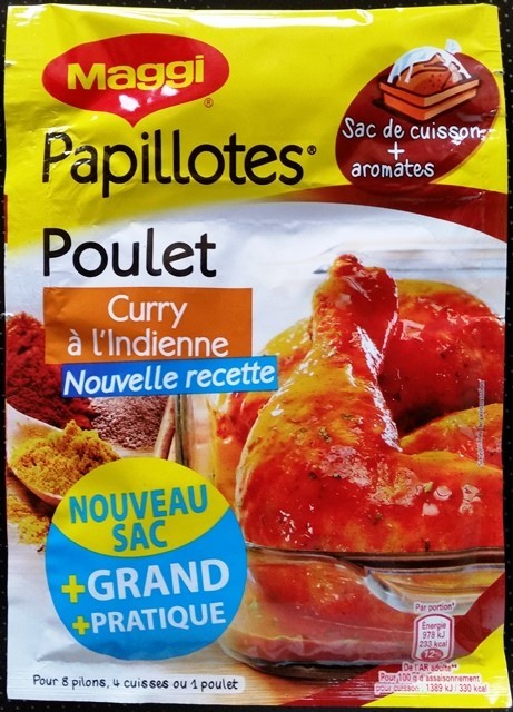 PAPILLOTES POULET CURRY À L’INDIENNE 30g