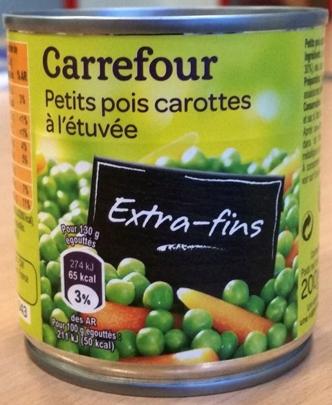 PETITS POIS ET CAROTTES A L'ÉTUVÉE 200g