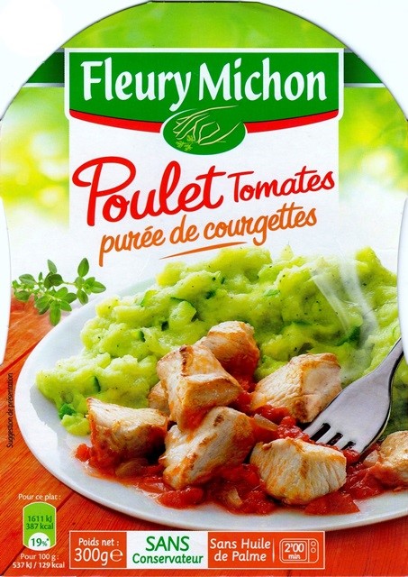 POULET TOMATES ET PURÉE DE COURGETTES 300g