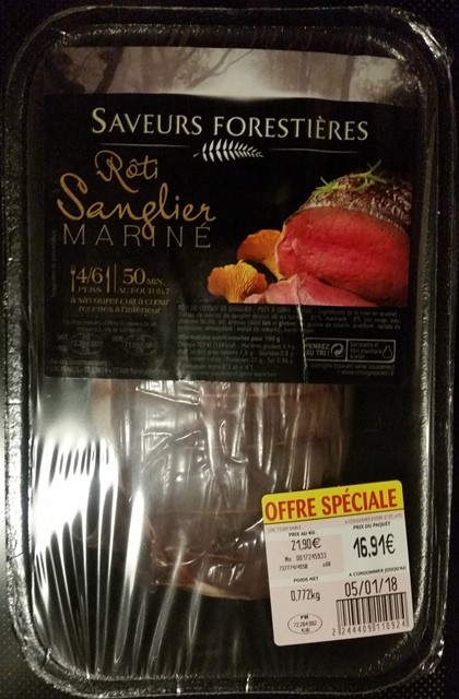 RÔTI DE SANGLIER MARINÉ 772g