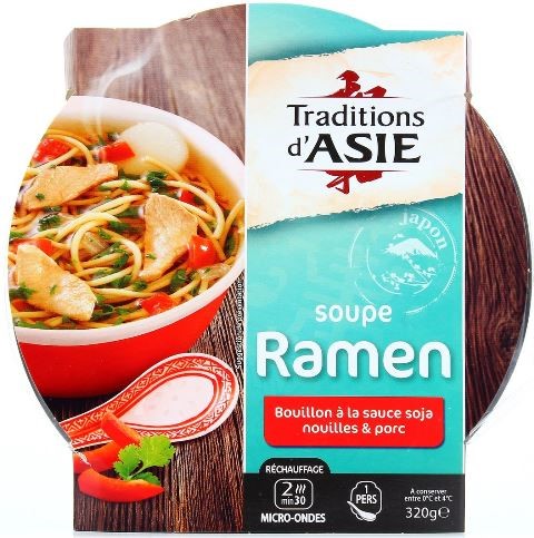 SOUPE RAMEN BOUILLON À LA SAUCE SOJA, NOUILLES & PORC 320g