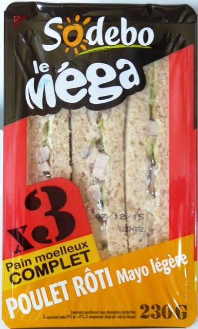 SANDWICH POULET RÔTI (X3) 230g