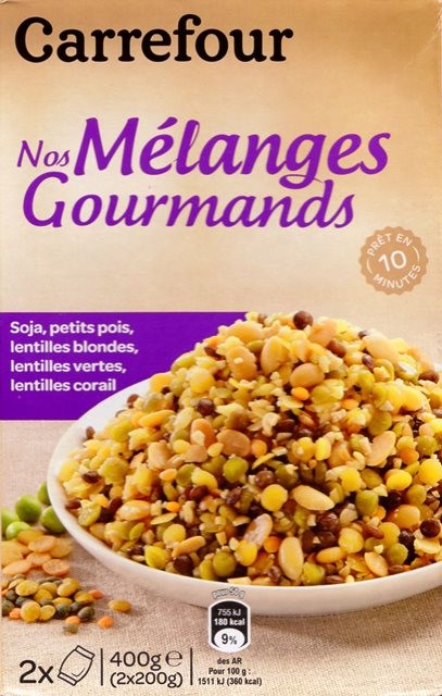 SOJA, PETITS POIS & 3 LENTILLES (blondes, vertes, corail) 400g