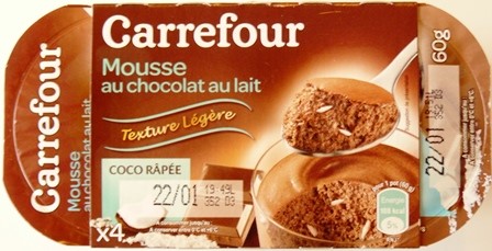 MOUSSES AU CHOCOLAT AU LAIT ET COCO RÂPÉE (x4) 240g