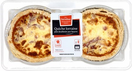 QUICHE LORRAINE PÂTE FEUILLETÉ PUR BEURRE (x2) 280g