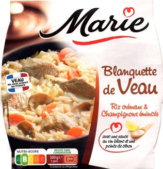 BLANQUETTE DE VEAU RIZ CRÉMEUX & CHAMPIGNONS ÉMINCÉS 300g