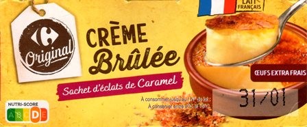 CRÈME BRULÉE PRÉPARATION AVEC SON SACHET D’ÉCLATS DE CARAMEL (X4) 400g