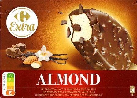 CHOCOLAT AU LAIT AMANDES CŒUR VANILLE (x4) 320g