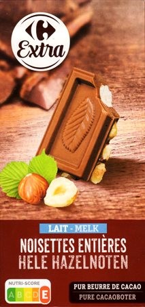 CHOCOLAT AU LAIT AUX NOISETTES ENTIÈRES 200g
