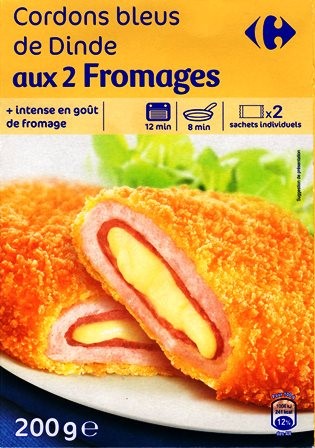 CORDONS BLEUS DE DINDE AUX 2 FROMAGES 200g