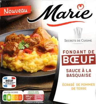 FONDANT DE BŒUF SAUCE À LA BASQUAISE, ÉCRASÉ DE POMMES DE TERRE 300g