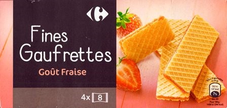 FINES GAUFRETTES GOÛT FRAISE (X32) 160g