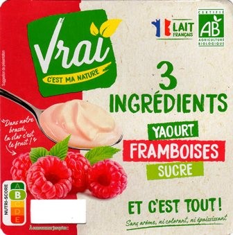 FRAMBOISE SUCRÉ BIO (X4) 400g