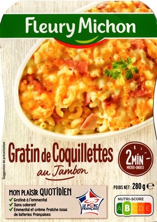 GRATIN DE COQUILLETTES AU JAMBON 280g